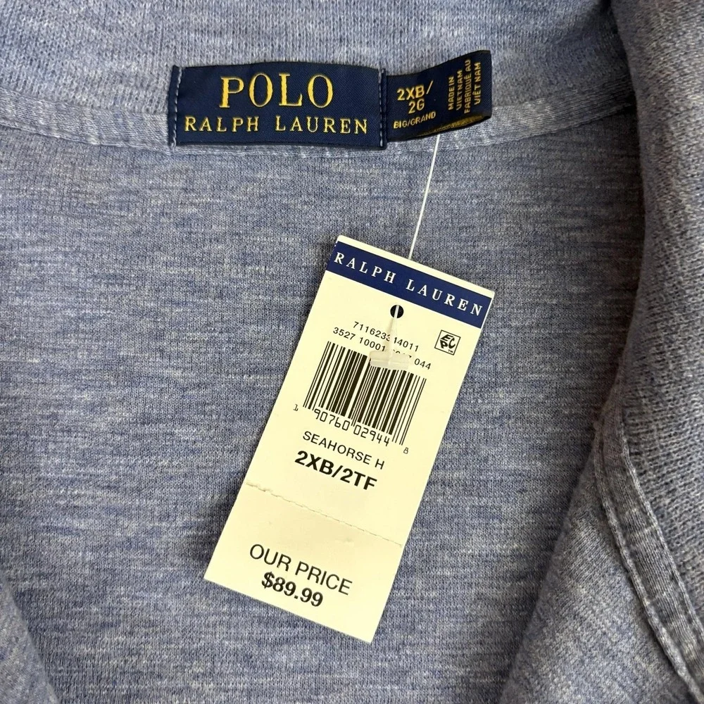 Polo Ralph Lauren 1/4 Zip Pullover Sweater Mens Big 2XB Big & Tall Mock Neck NWT
